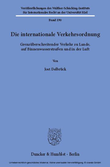 Die internationale Verkehrsordnung. main product photo