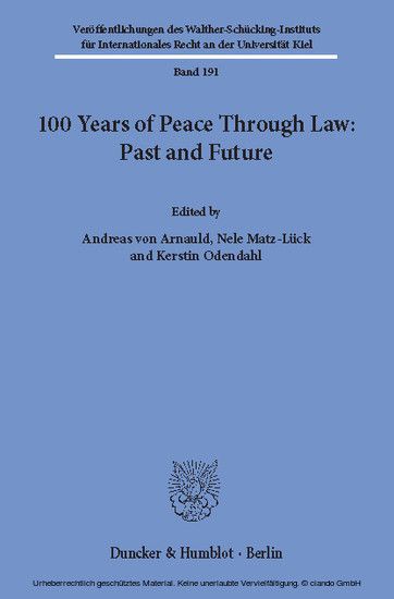 100 Years of Peace Through Law: Past and Future. main product photo