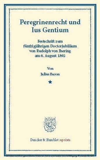 Peregrinenrecht und Ius Gentium. main product photo