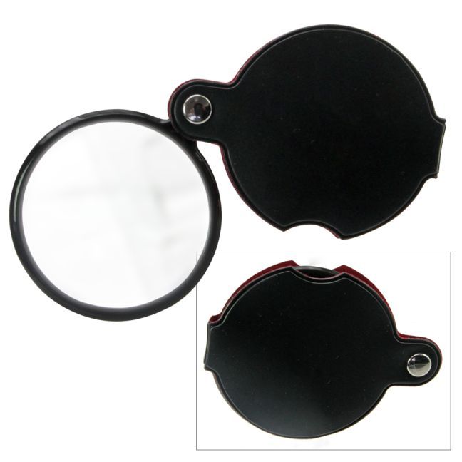 Einschlaglupe, Vergrößerung 3,5 fach, Linse echt Glas, Durchmesser 50 mm, wattiertes Etui main product photo