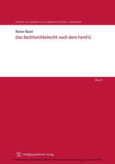 Das Rechtsmittelrecht nach dem FamFG main product photo