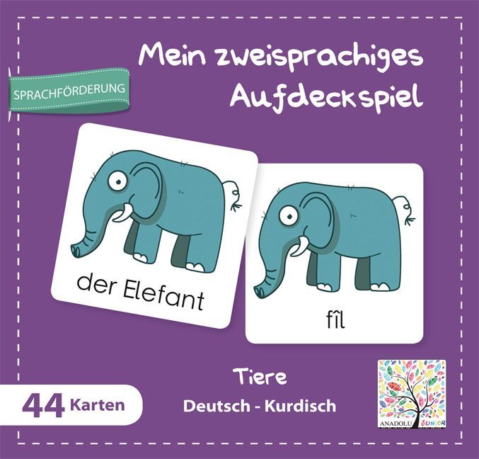 Mein zweisprachiges Aufdeckspiel, Tiere, Deutsch-Kurdisch (Kinderspiel) main product photo