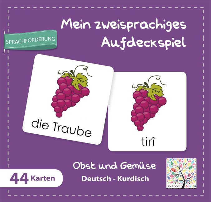 Mein zweisprachiges Aufdeckspiel, Obst und Gemüse, Deutsch-Kurdisch (Kinderspiel) main product photo
