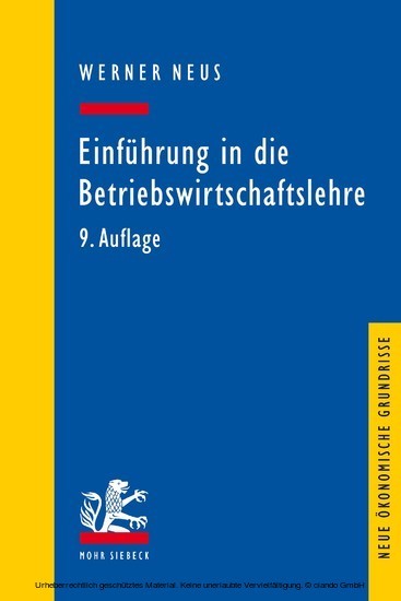 Einführung in die Betriebswirtschaftslehre aus institutionenökonomischer Sicht main product photo