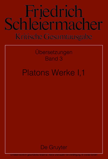 Platons Werke I,1, Berlin 1804. 1817 main product photo