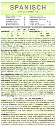 Leporello: Spanisch Kurzgrammatik - Die komplette Grammatik im Überblick