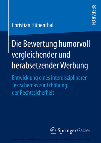 Die Bewertung humorvoll vergleichender und herabsetzender Werbung main product photo