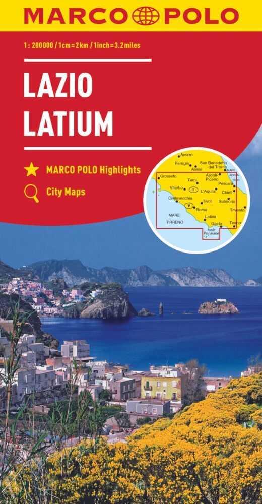 MARCO POLO Regionalkarte Italien 09 Latium 1:200.000. Lazio main product photo