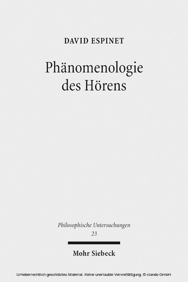 Phänomenologie des Hörens main product photo
