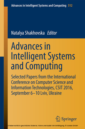 Advances in Intelligent Systems and Computing main product photo