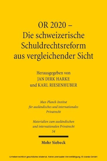 OR 2020 - Die schweizerische Schuldrechtsreform aus vergleichender Sicht main product photo