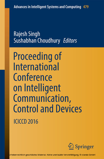 Proceeding of International Conference on Intelligent Communication, Control and Devices main product photo