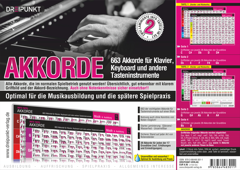 Akkorde, 2 Info-Tafeln für Tasteninstrumente main product photo