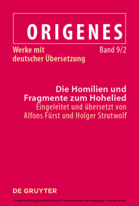 Die Homilien und Fragmente zum Hohelied