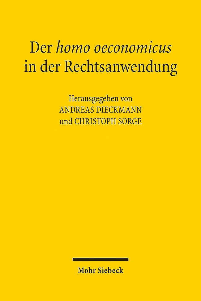 Der homo oeconomicus in der Rechtsanwendung main product photo