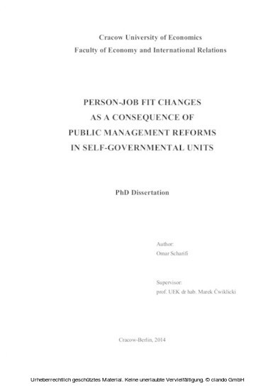 Person-Job Fit Changes As A Consequence Of Public Management Reforms In Self-Governmental Units main product photo