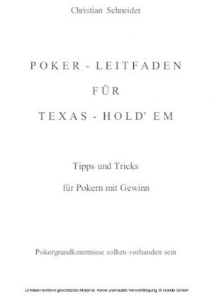 Poker-Leitfaden für Texas-Hold'em