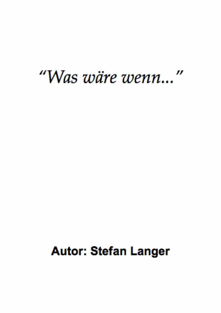 'Was wäre wenn...' main product photo