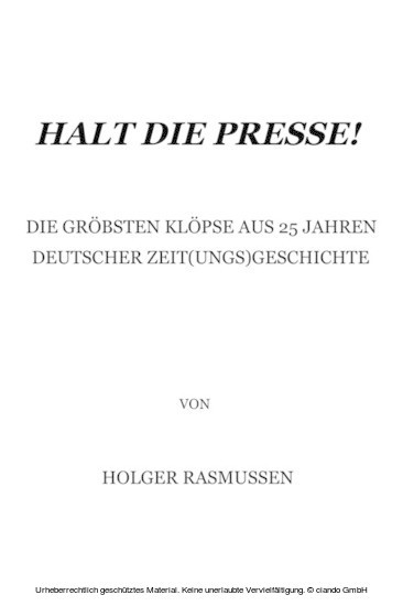Halt die Presse! main product photo