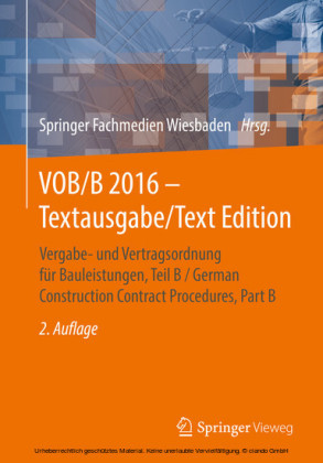VOB/B 2016 - Textausgabe/Text Edition