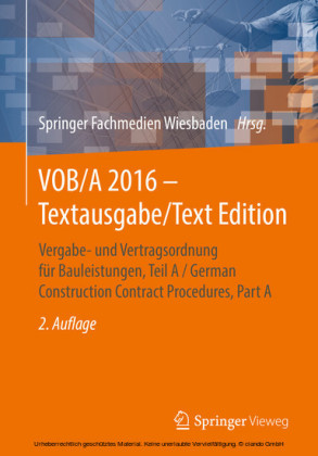 VOB/A 2016 - Textausgabe/Text Edition