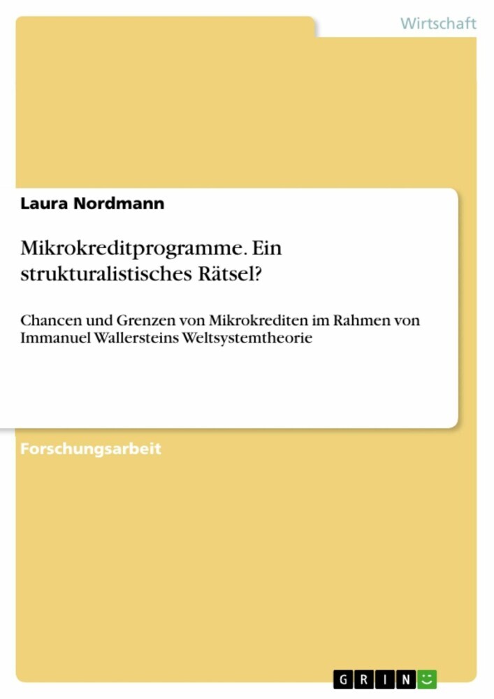 Mikrokreditprogramme. Ein strukturalistisches Rätsel? main product photo