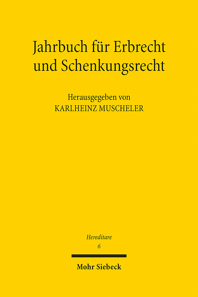 Jahrbuch für Erbrecht und Schenkungsrecht main product photo