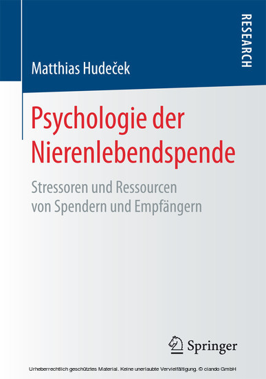 Psychologie der Nierenlebendspende main product photo