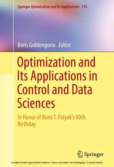 Optimization and Its Applications in Control and Data Sciences main product photo