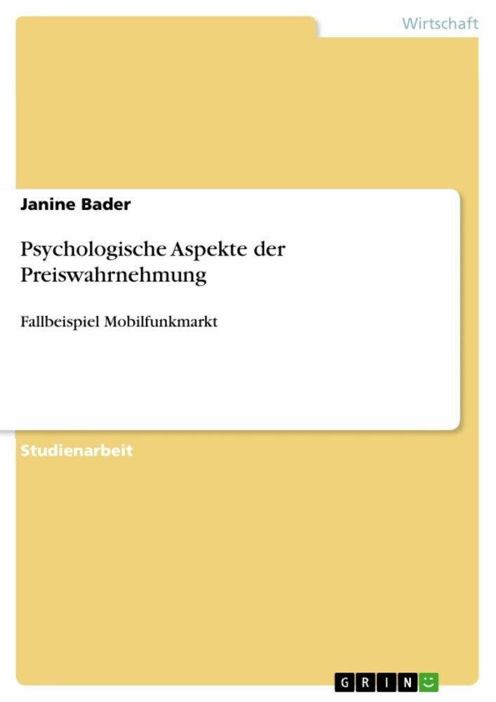 Psychologische Aspekte der Preiswahrnehmung main product photo