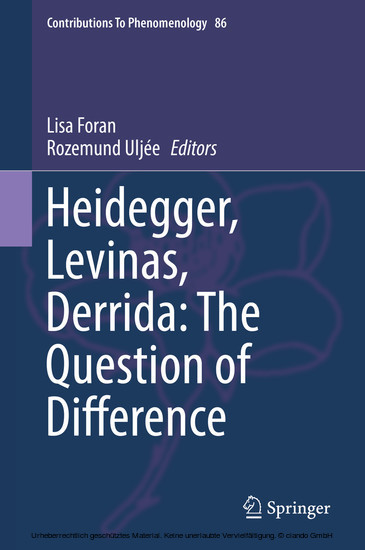 Heidegger, Levinas, Derrida: The Question of Difference main product photo