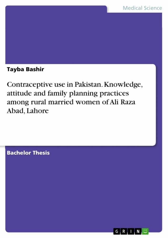 Contraceptive use in Pakistan. Knowledge, attitude and family planning practices among rural married women of Ali Raza Abad, Lahore main product photo