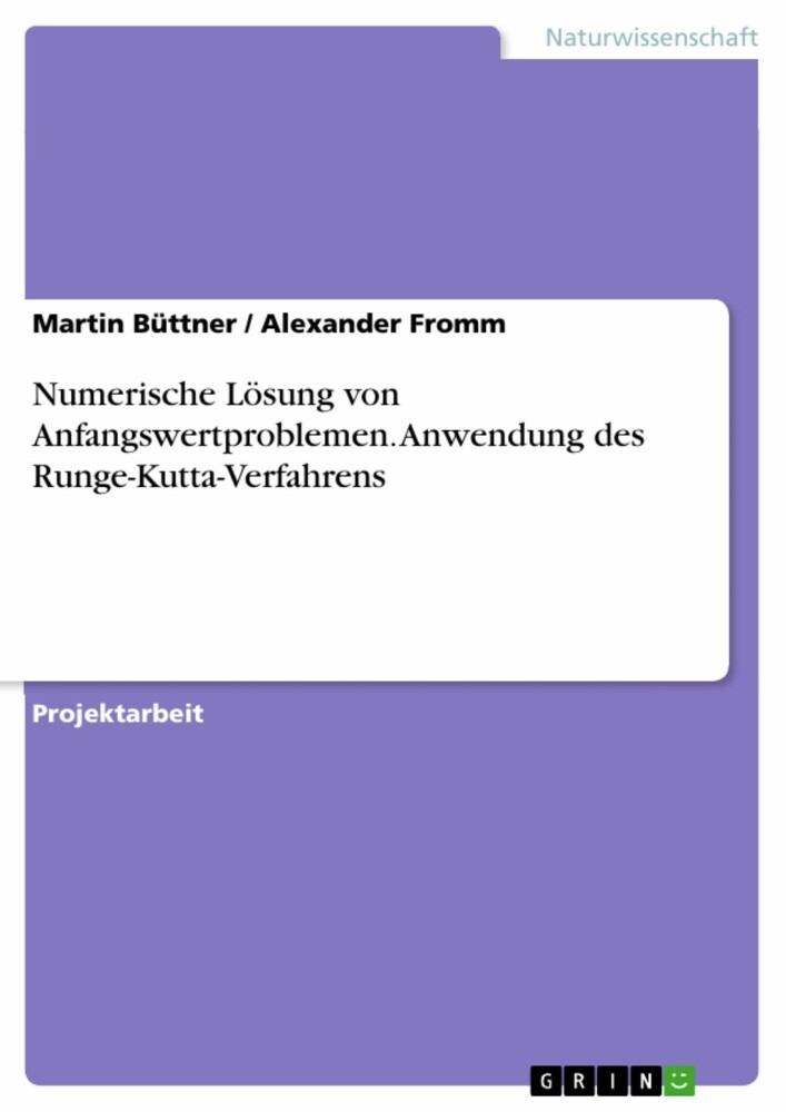 Numerische Lösung von Anfangswertproblemen. Anwendung des Runge-Kutta-Verfahrens main product photo