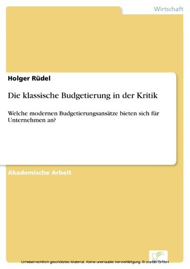 Die klassische Budgetierung in der Kritik main product photo