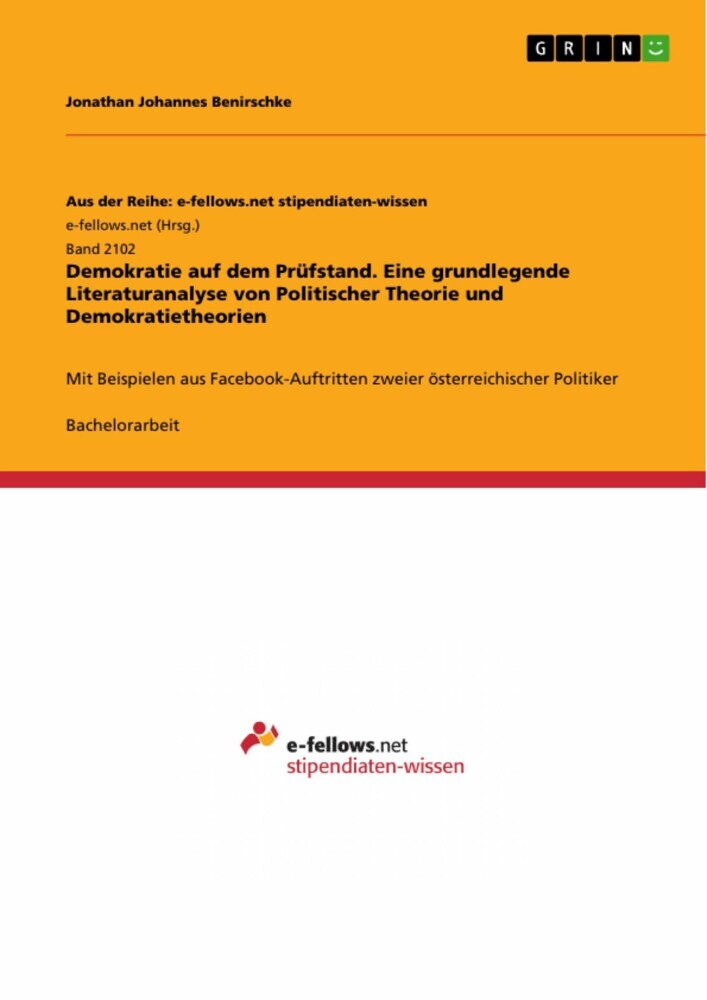Demokratie auf dem Prüfstand. Eine grundlegende Literaturanalyse von Politischer Theorie und Demokratietheorien main product photo