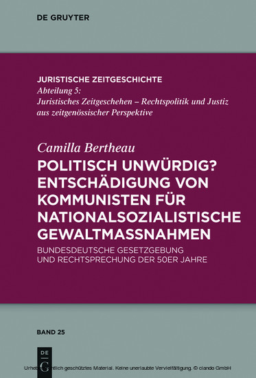 Politisch unwürdig? Entschädigung von Kommunisten für nationalsozialistische Gewaltmaßnahmen main product photo