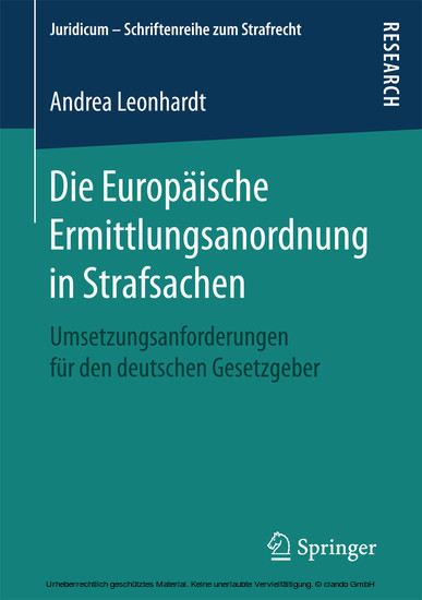 Die Europäische Ermittlungsanordnung in Strafsachen main product photo