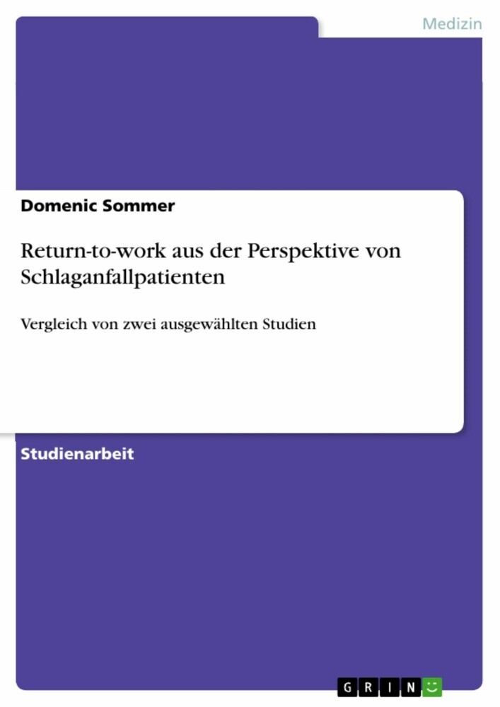 Return-to-work aus der Perspektive von Schlaganfallpatienten main product photo