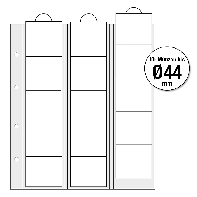 Ergänzungsblätter für alle Premium-Münzalben für Münzen bis Durchmesser 44 mm, 2er Pack main product photo