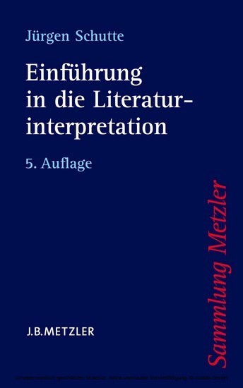 Einführung in die Literaturinterpretation main product photo