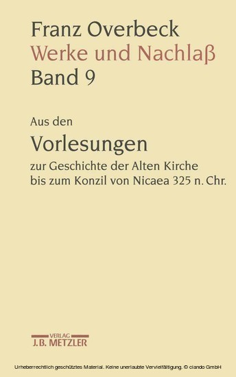 Franz Overbeck: Werke und Nachlaß main product photo