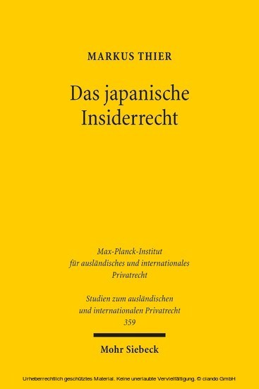 Das japanische Insiderrecht main product photo