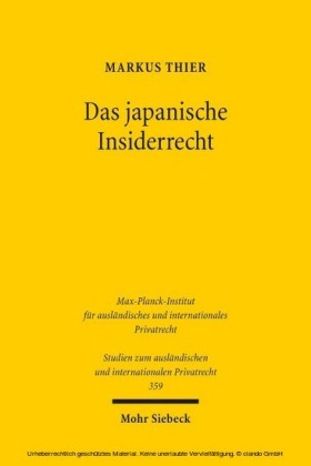 Das japanische Insiderrecht