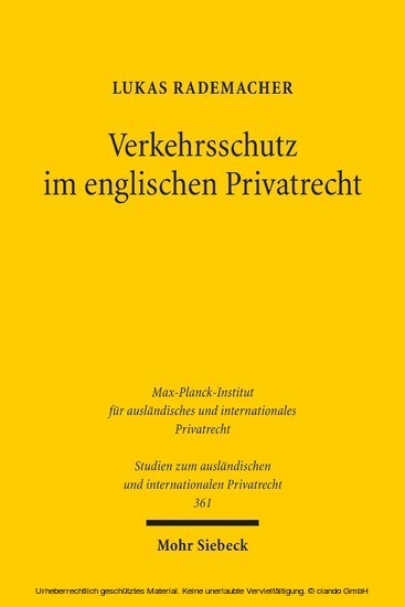 Verkehrsschutz im englischen Privatrecht main product photo