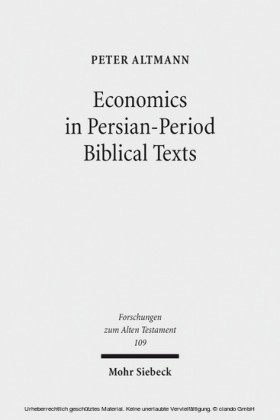 Economics in Persian-Period Biblical Texts