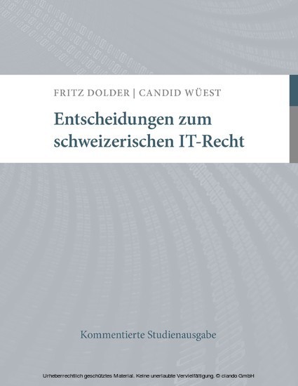 Entscheidungen zum schweizerischen IT-Recht main product photo