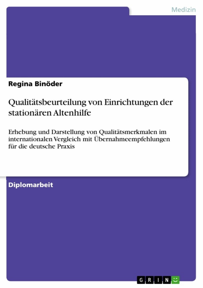 Qualitätsbeurteilung von Einrichtungen der stationären Altenhilfe main product photo