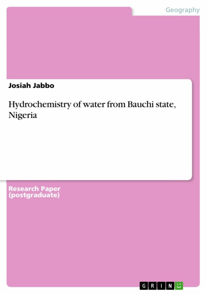 Hydrochemistry of water from Bauchi state, Nigeria main product photo