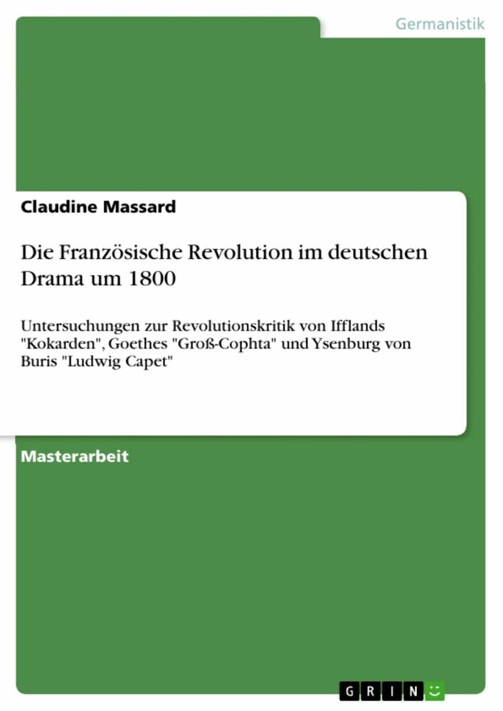 Die Französische Revolution im deutschen Drama um 1800 main product photo