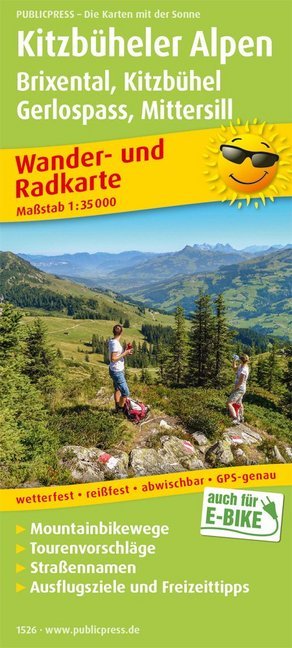 PublicPress Wander- und Radkarte Kitzbüheler Alpen, Brixental, Kitzbühel, Gerlospass, Mittersill main product photo